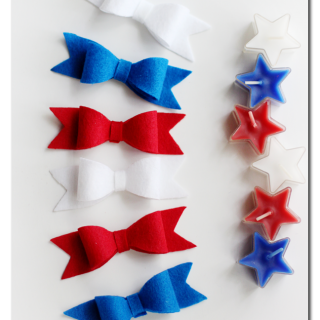 Red white blue hairbows tutorial
