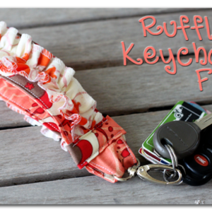 Ruffled Keychain Fabric Key Fob - Sugar Bee Crafts
