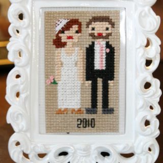 Bride and groom cross stitch tutorial and pattern