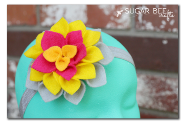 Felt Dahlia Flower Headband - Sugar Bee Crafts