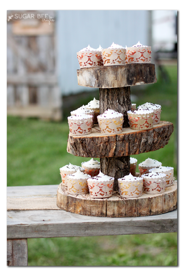 DIY Cupcake Stand How to Make a Rustic Wood Cupcake Stand