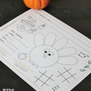 Kids thanksgiving activity sheet