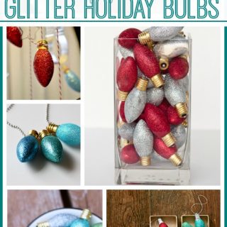 Glitter holiday christmas light bulbs projects