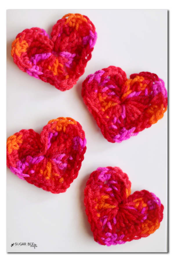 Crocheted Hearts and Yarn Organization - Sugar Bee Crafts