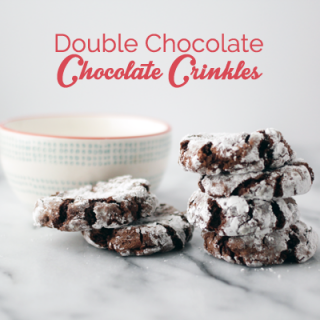 Double chocolate chocolate crinkle cookies