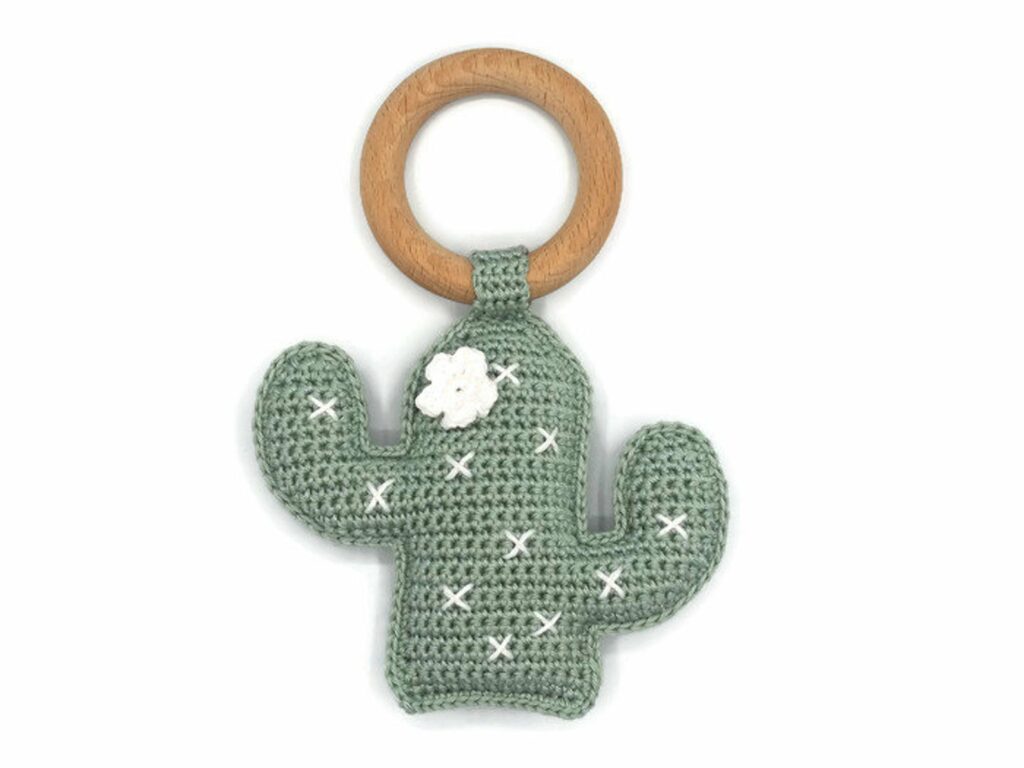 Crochet cactus rattle