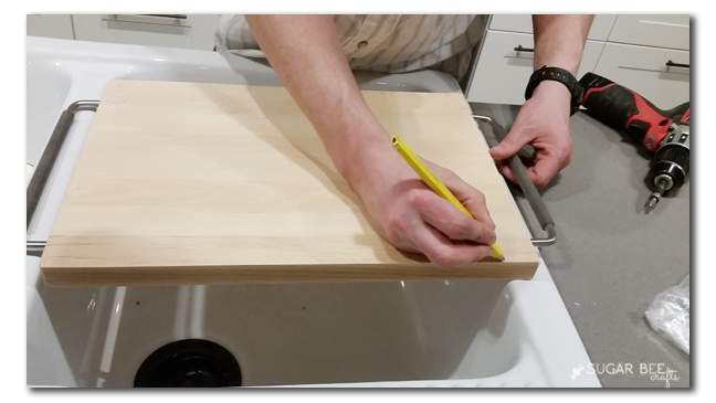 Over-the-Sink IKEA Cutting Board Hack - Sugar Bee Crafts
