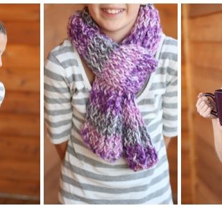 Loom knit scarf