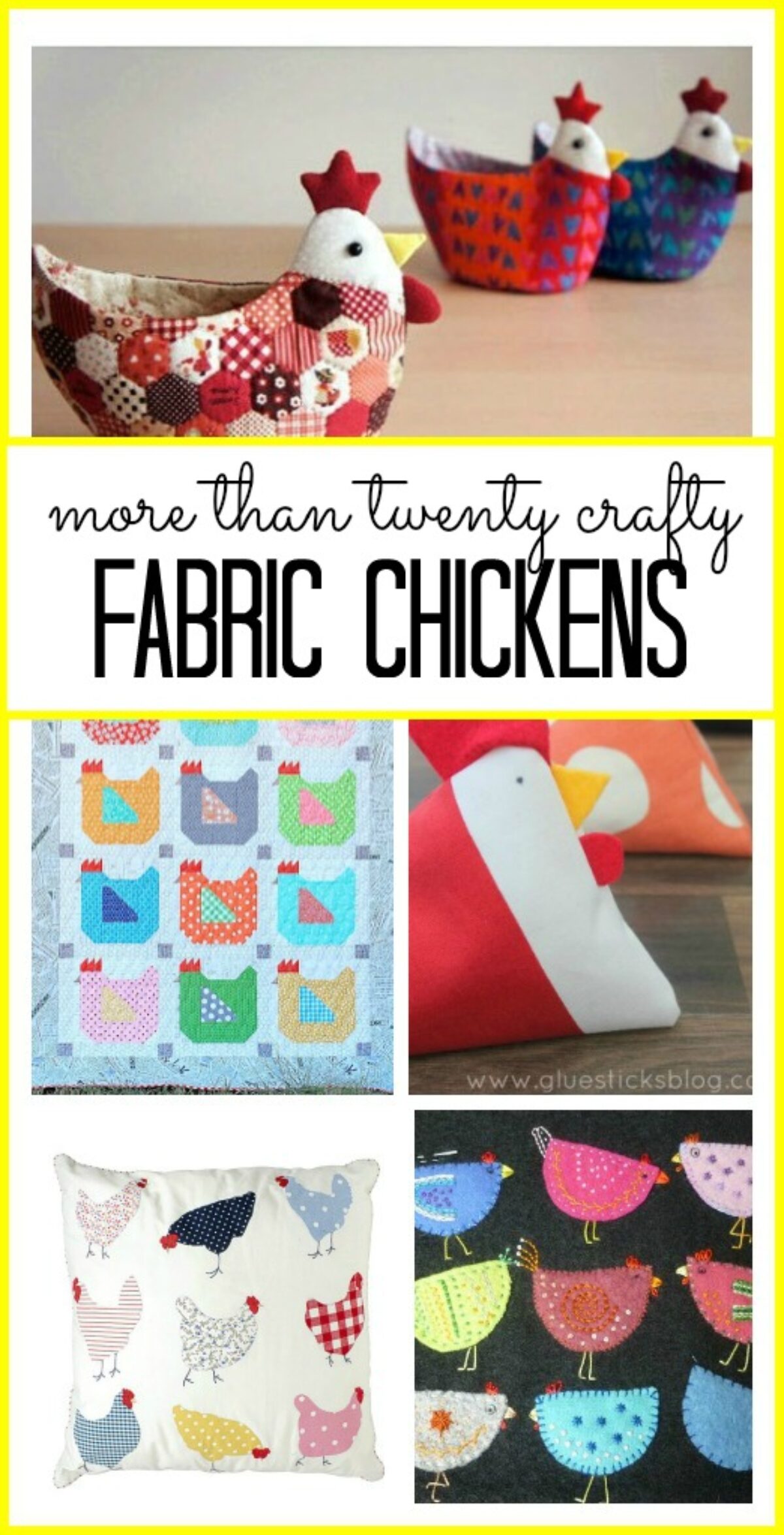 free stuffed chicken sewing pattern