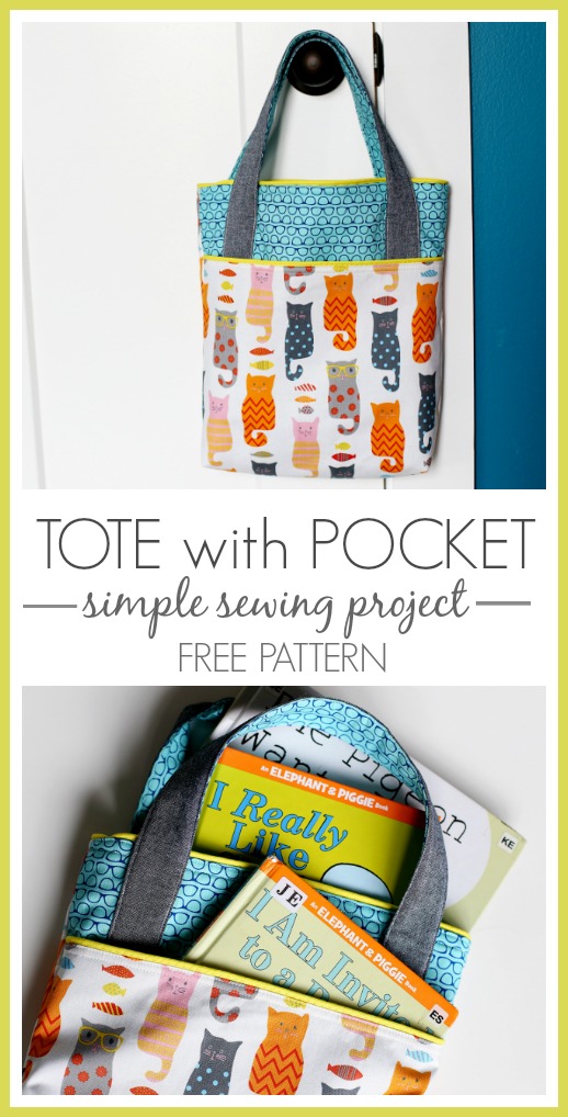 How to sew a Tote Bag with Flat Bottom. Easy Free Pattern and Tutorial.