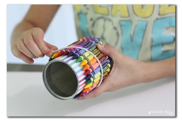 DIY Crayon Vase, teacher gift idea - Sugar Bee Crafts