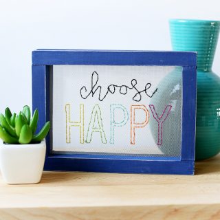 Choose happy mesh embroidery