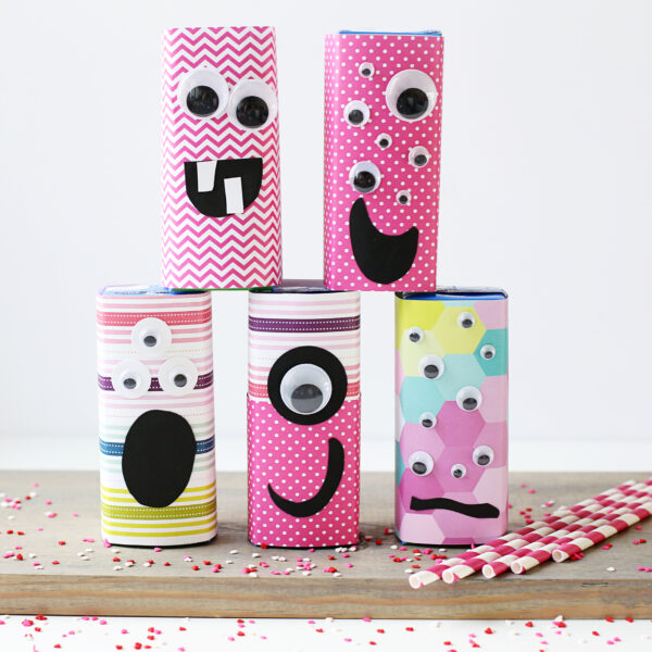 Valentine Monster Juice Boxes - Sugar Bee Crafts