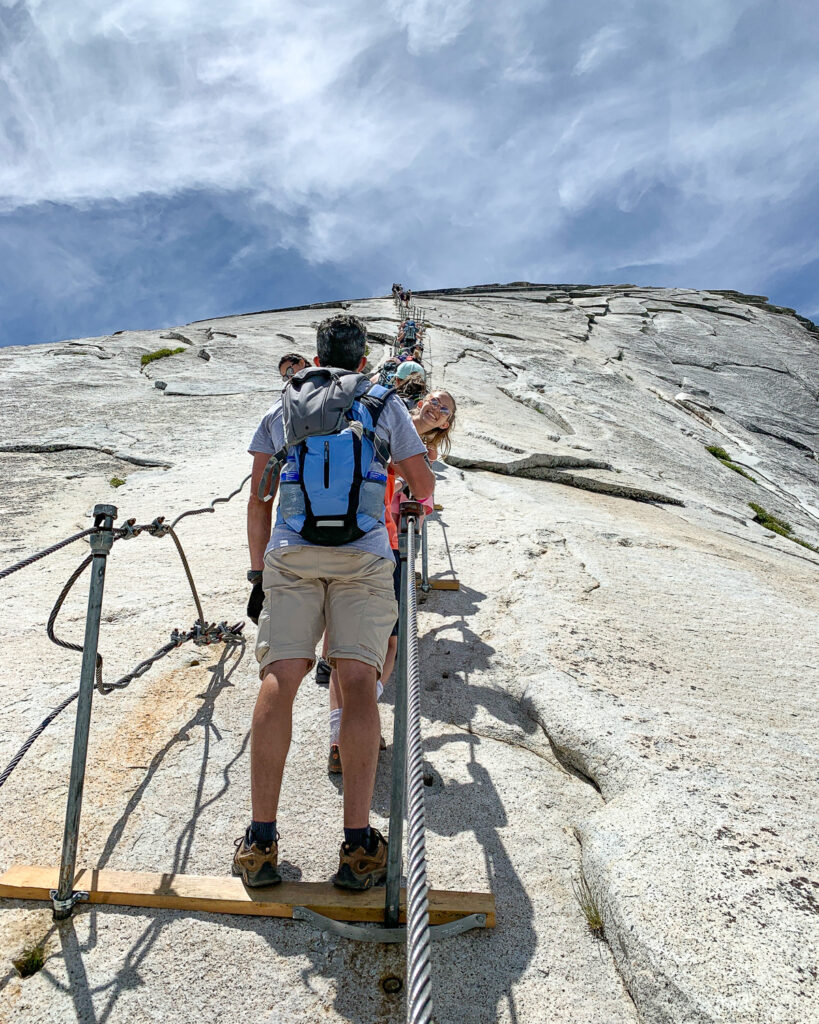 Half dome cables with kids 1