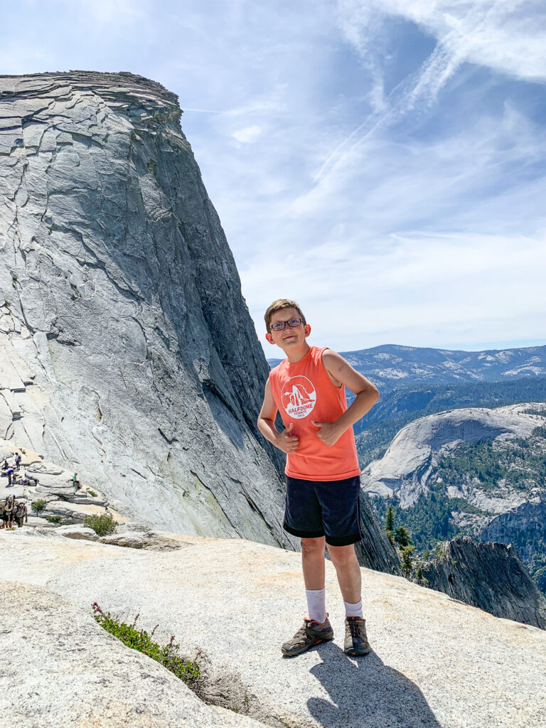 Half dome hike cables with kids