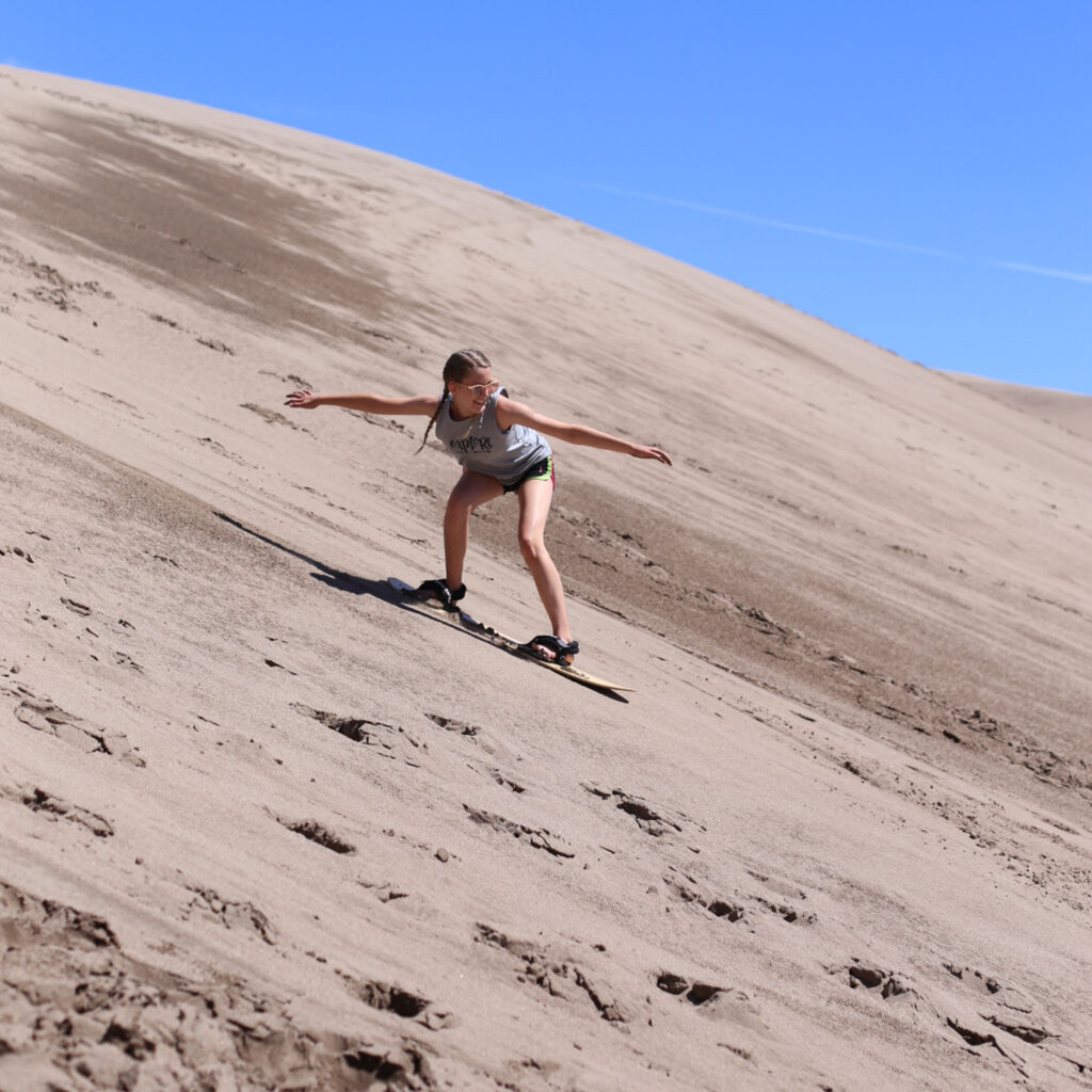 Sandboarding and sledding at great sand dunes 8