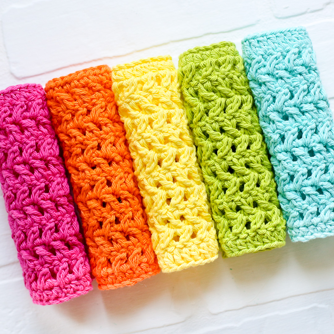 Crochet Dishcloth Herringbone Pattern - Sugar Bee Crafts
