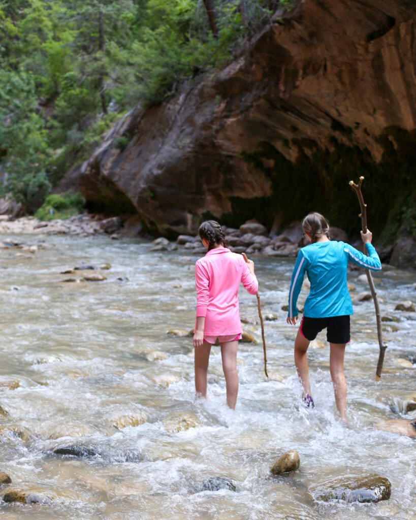 Hiking the narrows with teens