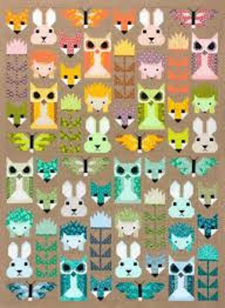 Forest animals quilt kit