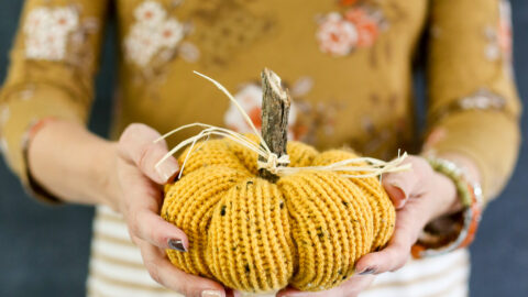 knit pumpkin fall craft idea 7